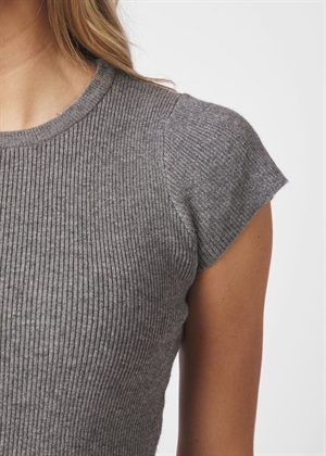 Tirra knit tee Dark Grey Melange Neo Noir 